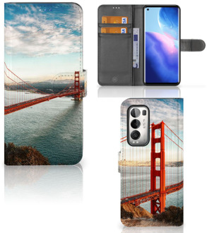 B2Ctelecom Smartphonehoesje met naam OPPO Find X3 Neo 5G GSM Hoesje Golden Gate Bridge