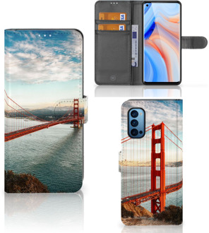 B2Ctelecom Smartphonehoesje met naam OPPO Reno 4 Pro 5G GSM Hoesje Golden Gate Bridge