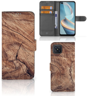 B2Ctelecom Smartphonehoesje met naam OPPO Reno4 Z GSM Hoesje Tree Trunk