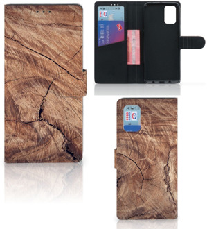 B2Ctelecom Smartphonehoesje met naam Samsung Galaxy A02s Flip Cover Samsung M02s GSM Hoesje Tree Trunk