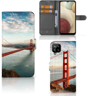 B2Ctelecom Smartphonehoesje met naam Samsung Galaxy A12 GSM Hoesje Golden Gate Bridge