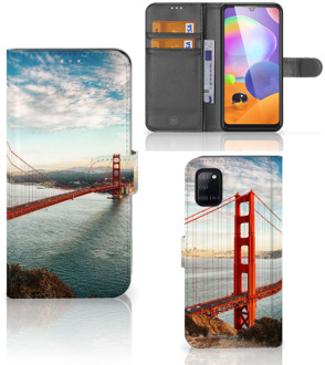 B2Ctelecom Smartphonehoesje met naam Samsung Galaxy A31 GSM Hoesje Golden Gate Bridge