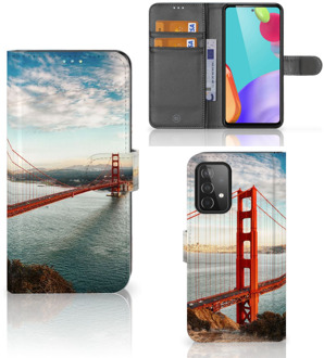 B2Ctelecom Smartphonehoesje met naam Samsung Galaxy A52 GSM Hoesje Golden Gate Bridge San Francisco