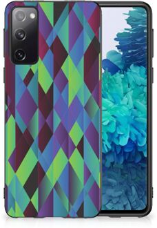 B2Ctelecom Smartphonehoesje met naam Samsung Galaxy S20 TPU Silicone Hoesje met Zwarte rand Abstract Groen Blauw