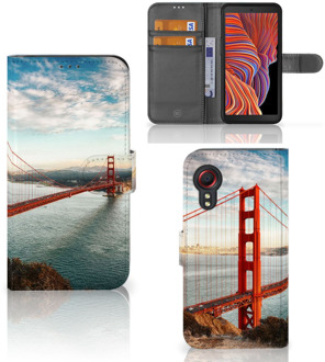 B2Ctelecom Smartphonehoesje met naam Samsung Galaxy Xcover 5 GSM Hoesje Golden Gate Bridge