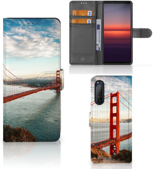 B2Ctelecom Smartphonehoesje met naam Sony Xperia 5II GSM Hoesje Golden Gate Bridge