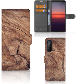 B2Ctelecom Smartphonehoesje met naam Sony Xperia 5II GSM Hoesje Tree Trunk