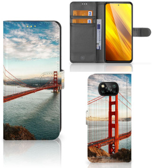 B2Ctelecom Smartphonehoesje met naam Xiaomi Poco X3 GSM Hoesje Golden Gate Bridge