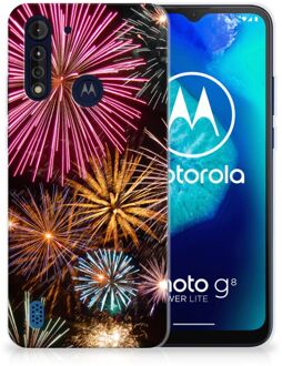 B2Ctelecom Smartphonehoesje Motorola Moto G8 Power Lite Smartphone hoesje Vuurwerk