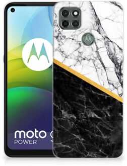 B2Ctelecom Smartphonehoesje Motorola Moto G9 Power Smartphone hoesje Marble White Black