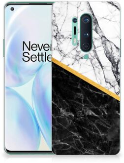 B2Ctelecom Smartphonehoesje OnePlus 8 Pro Smartphone hoesje Marble White Black