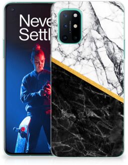 B2Ctelecom Smartphonehoesje OnePlus 8T Smartphone hoesje Marble White Black