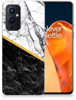 B2Ctelecom Smartphonehoesje OnePlus 9 Smartphone hoesje Marble White Black