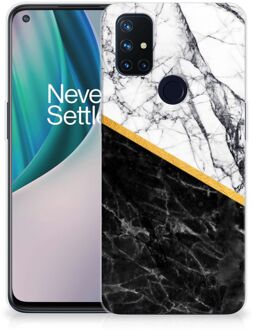 B2Ctelecom Smartphonehoesje OnePlus Nord N10 5G Smartphone hoesje Marble White Black