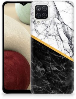 B2Ctelecom Smartphonehoesje Samsung Galaxy A12 Smartphone hoesje Marble White Black