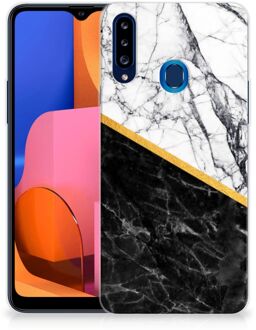 B2Ctelecom Smartphonehoesje Samsung Galaxy A20s Smartphone hoesje Marble White Black