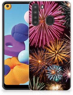 B2Ctelecom Smartphonehoesje Samsung Galaxy A21 Smartphone hoesje Vuurwerk