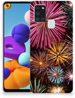 B2Ctelecom Smartphonehoesje Samsung Galaxy A21s Smartphone hoesje Vuurwerk