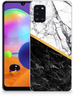 B2Ctelecom Smartphonehoesje Samsung Galaxy A31 Smartphone hoesje Marble White Black