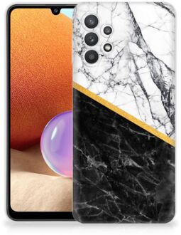 B2Ctelecom Smartphonehoesje Samsung Galaxy A32 4G Smartphone hoesje Marble White Black