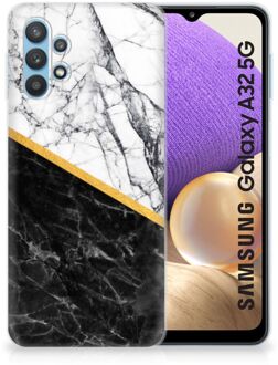 B2Ctelecom Smartphonehoesje Samsung Galaxy A32 5G Smartphone hoesje Marble White Black