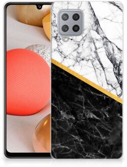 B2Ctelecom Smartphonehoesje Samsung Galaxy A42 Smartphone hoesje Marble White Black