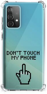 B2Ctelecom Smartphonehoesje Samsung Galaxy A52 4G/5G Telefoon Hoesje met doorzichtige rand Finger Don't Touch My Phone