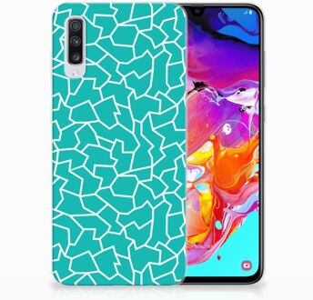 B2Ctelecom Smartphonehoesje Samsung Galaxy A70 Design Cracks Blue