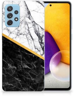 B2Ctelecom Smartphonehoesje Samsung Galaxy A72 Smartphone hoesje Marble White Black