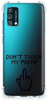 B2Ctelecom Smartphonehoesje Samsung Galaxy M02s | A02s Telefoon Hoesje met doorzichtige rand Finger Don't Touch My Phone