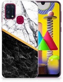 B2Ctelecom Smartphonehoesje Samsung Galaxy M31 Smartphone hoesje Marble White Black