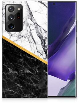 B2Ctelecom Smartphonehoesje Samsung Galaxy Note20 Ultra Smartphone hoesje Marble White Black