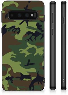 B2Ctelecom Smartphonehoesje Samsung Galaxy S10 GSM Hoesje met Zwarte rand Camouflage