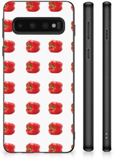 B2Ctelecom Smartphonehoesje Samsung Galaxy S10 GSM Hoesje met Zwarte rand Paprika Red