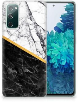 B2Ctelecom Smartphonehoesje Samsung Galaxy S20 FE Smartphone hoesje Marble White Black