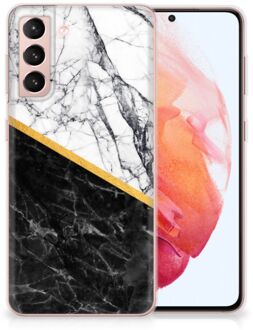 B2Ctelecom Smartphonehoesje Samsung Galaxy S21 Smartphone hoesje Marble White Black