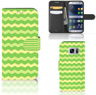 B2Ctelecom Smartphonehoesje Samsung Galaxy S7 Design Waves Green