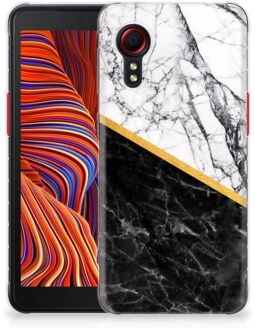 B2Ctelecom Smartphonehoesje Samsung Galaxy Xcover 5 Smartphone hoesje Marble White Black