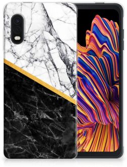 B2Ctelecom Smartphonehoesje Samsung Xcover Pro Smartphone hoesje Marble White Black