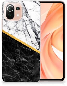 B2Ctelecom Smartphonehoesje Xiaomi Mi 11 Lite Smartphone hoesje Marble White Black