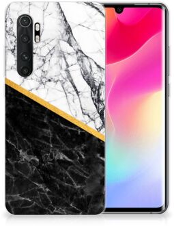 B2Ctelecom Smartphonehoesje Xiaomi Mi Note 10 Lite Smartphone hoesje Marble White Black