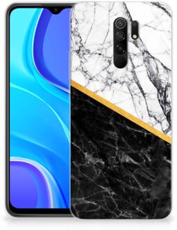 B2Ctelecom Smartphonehoesje Xiaomi Redmi 9 Smartphone hoesje Marble White Black