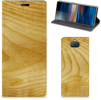 B2Ctelecom Sony Xperia 10 Book Wallet Case Licht Hout