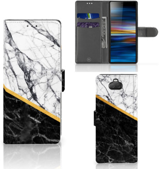 B2Ctelecom Sony Xperia 10 Bookcase Marble White Black