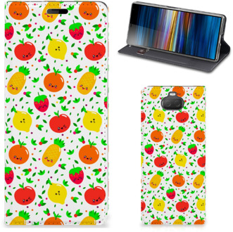 B2Ctelecom Sony Xperia 10 Flip Style Cover Fruits