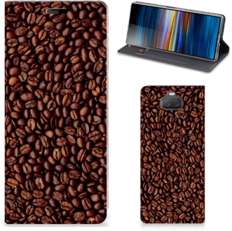 B2Ctelecom Sony Xperia 10 Flip Style Cover Koffiebonen