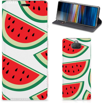 B2Ctelecom Sony Xperia 10 Flip Style Cover Watermelons