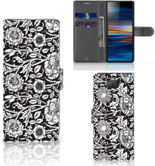 B2Ctelecom Sony Xperia 10 Hoesje Black Flowers