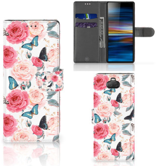 B2Ctelecom Sony Xperia 10 Hoesje Butterfly Roses