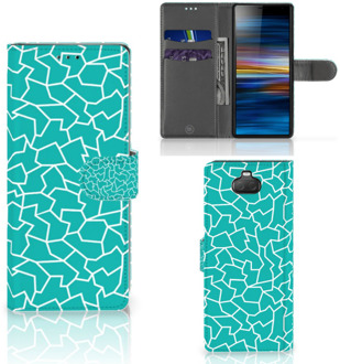 B2Ctelecom Sony Xperia 10 Hoesje Design Cracks Blue